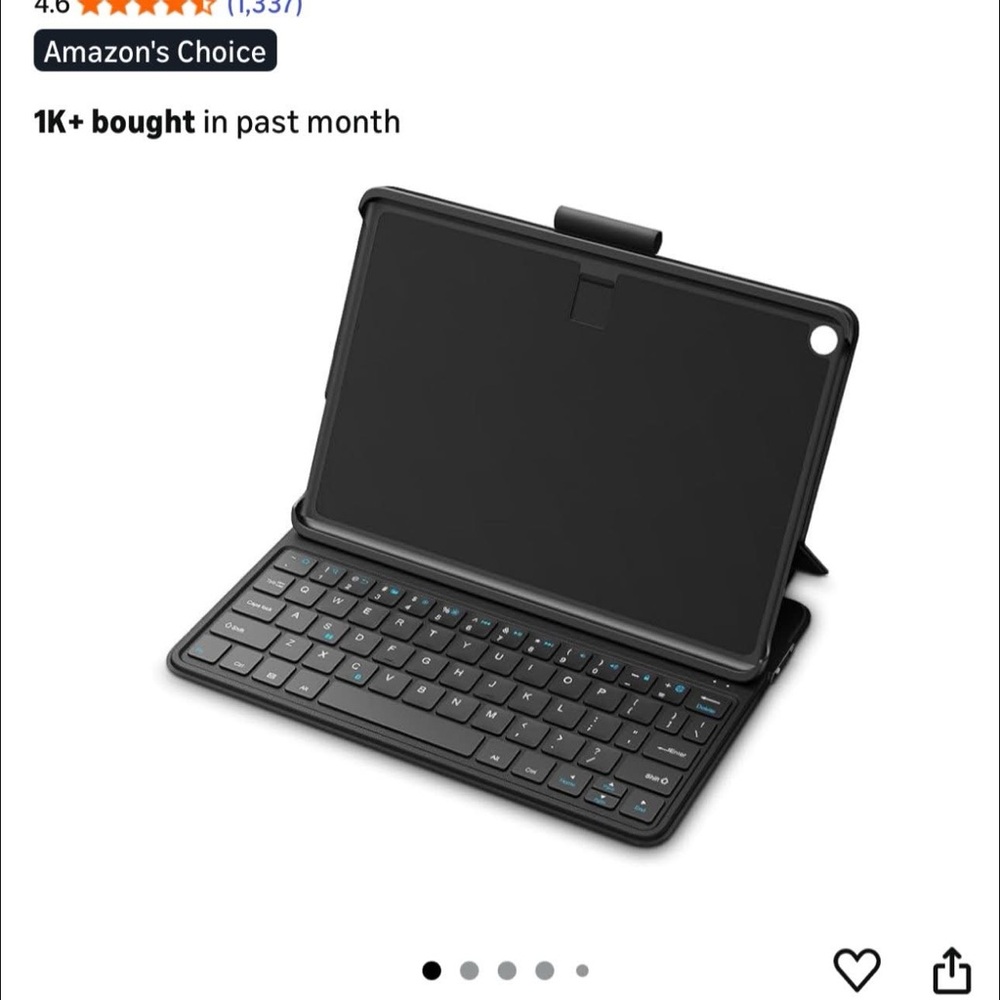 Black Amazon Fire HD 10 Tablet Keyboard Case